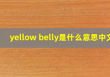 yellow belly是什么意思中文